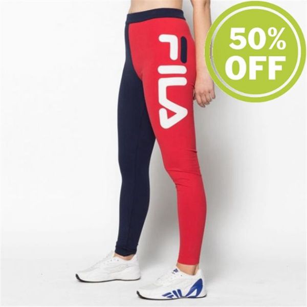 Fila Vita High Waist High Waist In Multiple Colors Women's Leggings - Navy/Red,NZ 529-60354